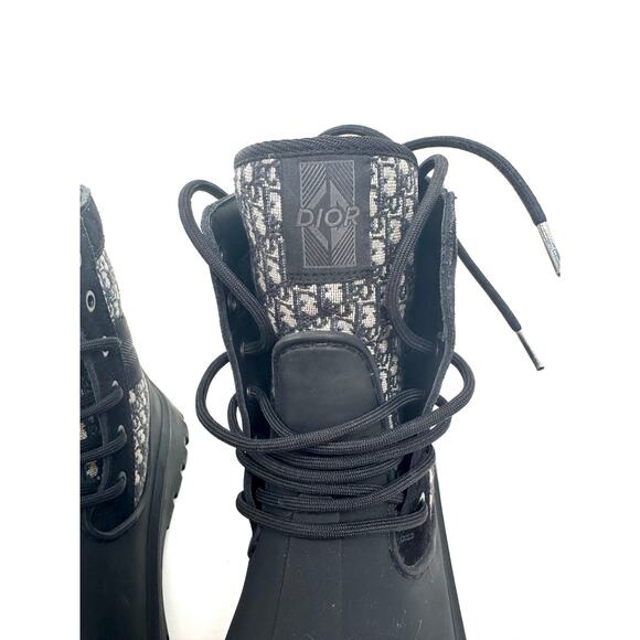 Men\'s Dior Garden Oblique Black/Beige Lace Up Combat Boots Size 41 main image 8